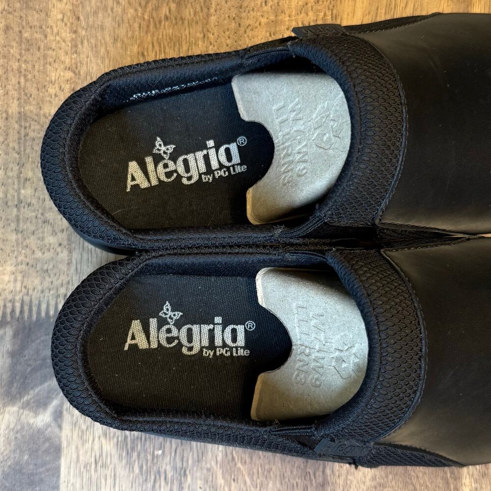 Alegria Duette Shoe Liquid Black Clog Slip-On Slip-Resistant Vegan Women Size 36 - Picture 6 of 11